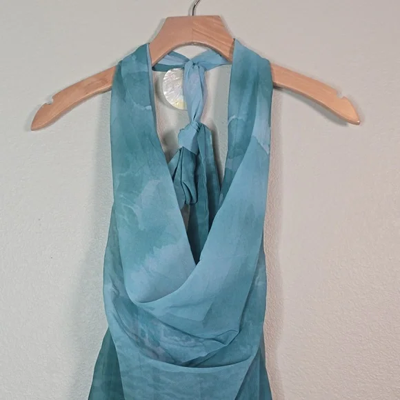 Peppermayo Ocean Away Deep Cowl Mini Halter Neck Dress Size 4  NwT. - Picture 5 of 10